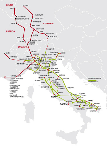Mappa Italia linee autobus